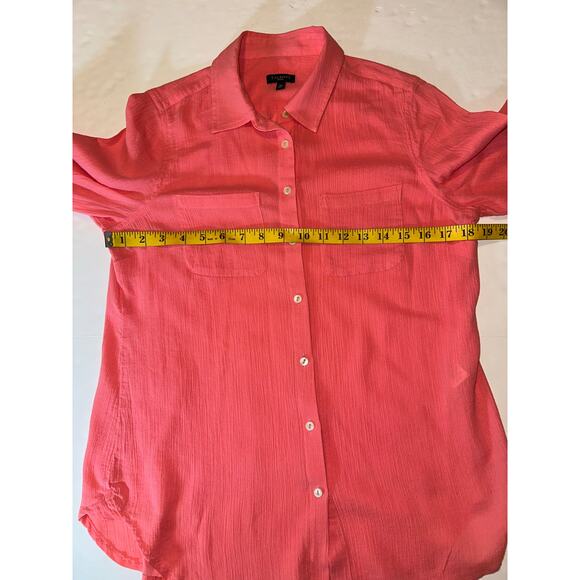 Talbots Petites Classic Cotton Button Down Shirt Blouse Roll Tab Sleeves Size Sp - Picture 5 of 7
